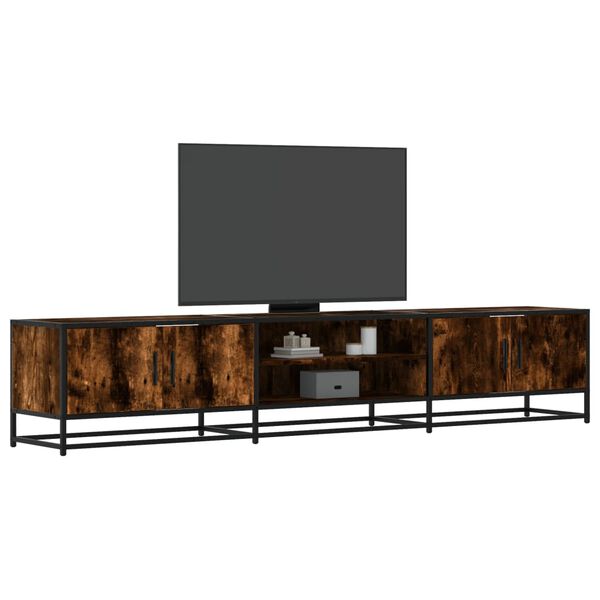 vidaXL TV Cabinet Smoked Oak 210x35x41 cm Engineered Wood