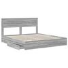 vidaXL Storage Bed Grey Sonoma 180 x 200 cm Engineered Wood