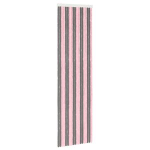 vidaXL Insect Curtain Chenille Silver Grey and Pink 56 x 200 cm