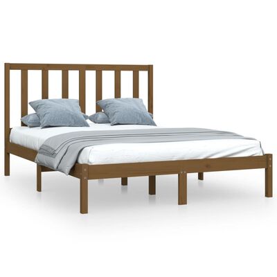 vidaXL Bed Frame Honey Brown Solid Wood Pine 120x200 cm