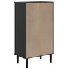 vidaXL Shoe Cabinet SENJA Rattan Look Black 59.5x35x107 cm Solid Wood