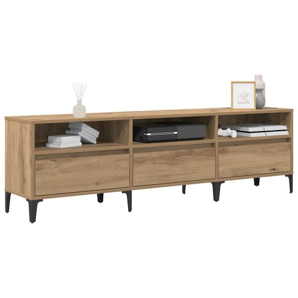 vidaXL TV Cabinet with Drawer Artisan Oak 150 x 30 x 45 cm