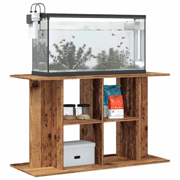 vidaXL Aquarium Stand Old Wood 100x40x60 cm Engineered Wood