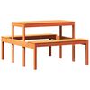 vidaXL Picnic Table Wax Brown 110x134x75 cm Solid Wood Pine