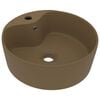 vidaXL Luxury Wash Basin with Overflow Matt Cream 36x13 cm Ceramic
