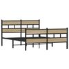 vidaXL Metal Bed Frame without Mattress Sonoma Oak 150x200 cm King Size