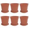 vidaXL Plant Pots 6 pcs Brick Red &Oslash; 17 x 14 cm Plastic