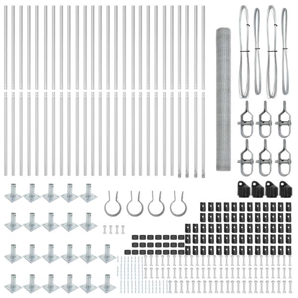 vidaXL Fence Post Silver 50 x 1.6 m (13 mm mesh) Steel