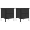 vidaXL Bedside Cabinets 2 pcs Black 40x42x50 cm Engineered Wood