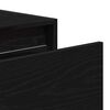 vidaXL Wall-mounted Bedside Cabinet with LED Lights Black Oak