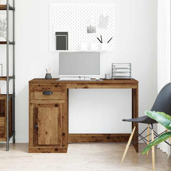 vidaXL Desk with Drawer Old Wood 50 x 115 x 75 cm Engineered Wood