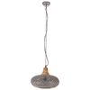 vidaXL Industrial Hanging Lamp Grey Iron & Solid Wood 40 cm E27
