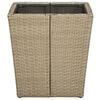 vidaXL Tea Table Beige 41.5x41.5x44 cm Poly Rattan and Tempered Glass