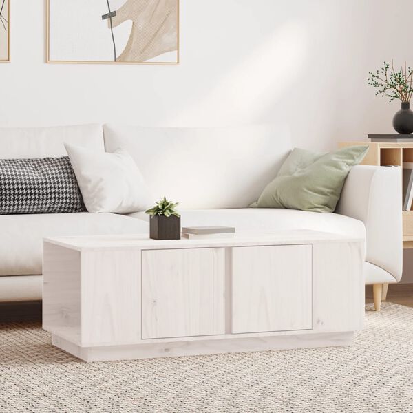 vidaXL Coffee Table White 110x50x40 cm Solid Wood Pine