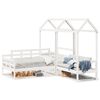 vidaXL Day Bed and Bench Set with Roof without Mattress White 80x200cm