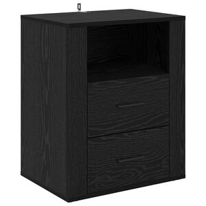 vidaXL Bedside Cabinet Black Oak 35 x 50 x 60 cm Engineered Wood