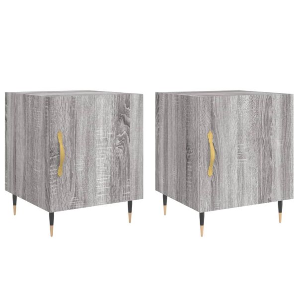 vidaXL Bedside Cabinets 2 pcs Grey Sonoma 40x40x50 cm Engineered Wood