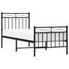 vidaXL Metal Bed Frame without Mattress with Footboard Black 80x200cm