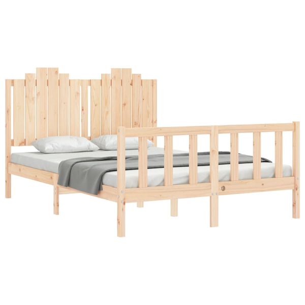 vidaXL Bed Frame without Mattress Double Solid Wood Pine