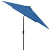 vidaXL Garden Parasol with LEDs and Steel Pole Azure Blue 2x3 m