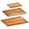 vidaXL 3 Piece Chopping Board Set with Stand Solid Wood Acacia