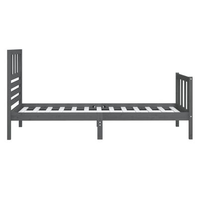 vidaXL Bed Frame Grey 90x190 cm Single Solid Wood