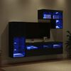 vidaXL TV Wall Units Wall-mounted 6 pcs Black Oak Engineered Wood