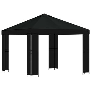 vidaXL Gazebo 3 x 3 m Black Polyester and Steel 190 gsm