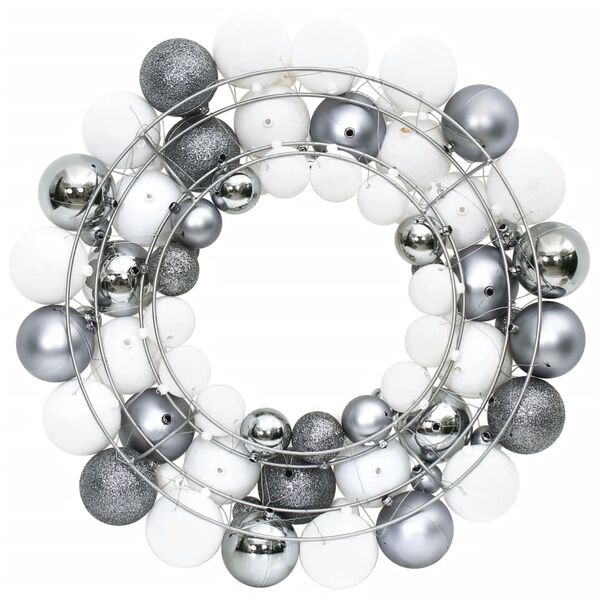 vidaXL Christmas Wreath White and Grey 45 cm Polystyrene