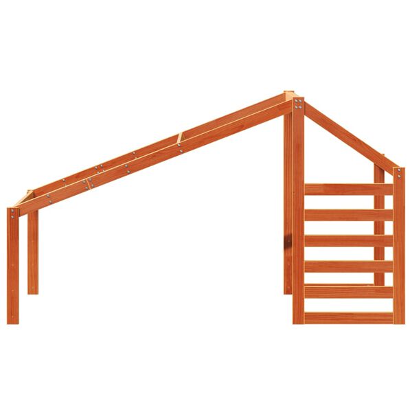vidaXL Kids' Bed Roof Wax Brown 188x97x113 cm Solid Wood Pine