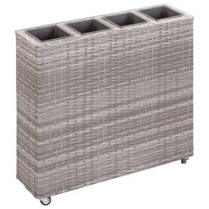 vidaXL Garden Raised Bed | Grey | Poly rattan, plastic | 80x22x79 cm