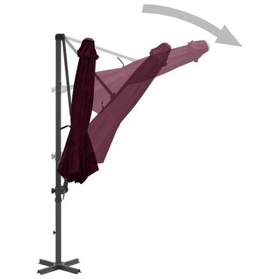 vidaXL Cantilever Umbrella with Aluminium Pole Red 300 cm