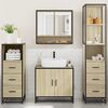 vidaXL 4 Piece Bathroom Furniture Set Sonoma Oak Engineered Wood