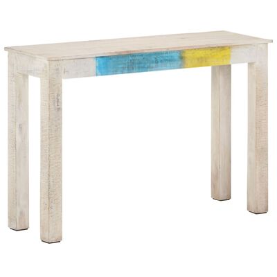 vidaXL Console Table White 115x35x77 cm Rough Mango Wood