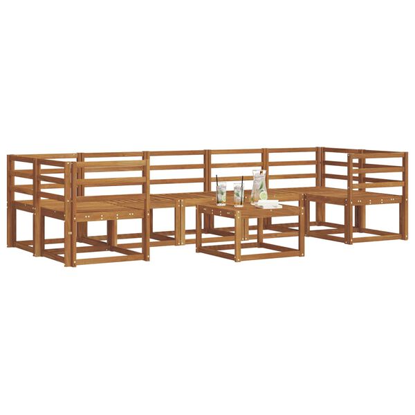 vidaXL Outdoor Sofa Set 8 pcs Natural Solid Acacia Wood