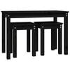 vidaXL Nesting Tables 3 pcs Black Solid Wood Pine
