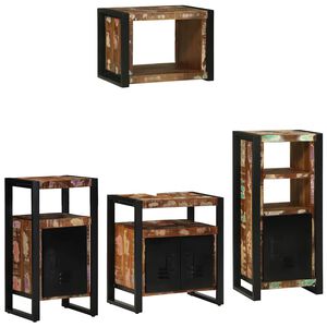 vidaXL Bathroom Furniture Set 4 pcs Multicolour and Black