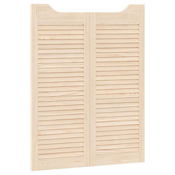 vidaXL Swing Doors Louvred Design 1-Pair 100x80 cm Solid Wood Pine