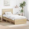 vidaXL Bed Frame with Headboard Sonoma Oak 90 x 200 cm Engineered Wood
