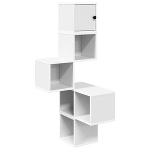 vidaXL Wall Corner Shelf White 48 x 48 x 120 cm Engineered Wood