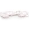 vidaXL 9 Piece Garden Lounge Set White Solid Pinewood