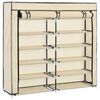 vidaXL Shoe Cabinet with Cover Cream 115x28x110 cm Fabric