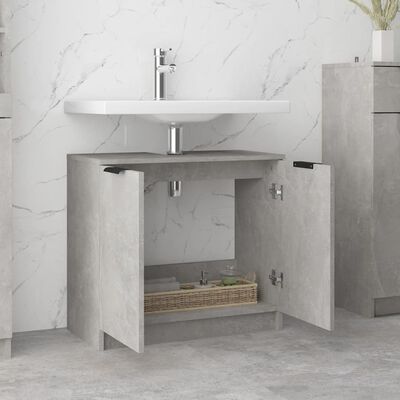 vidaXL Bathroom Cabinet Concrete Grey 64.5x33.5x59 cm Engineered Wood