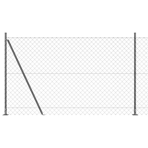 vidaXL Fence Post Grey 25 x 1.4 m (60 x 60 mm mesh) Steel and PVC