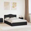 vidaXL Storage Bed with Headboard Black 140 x 190 cm Engineered Wood