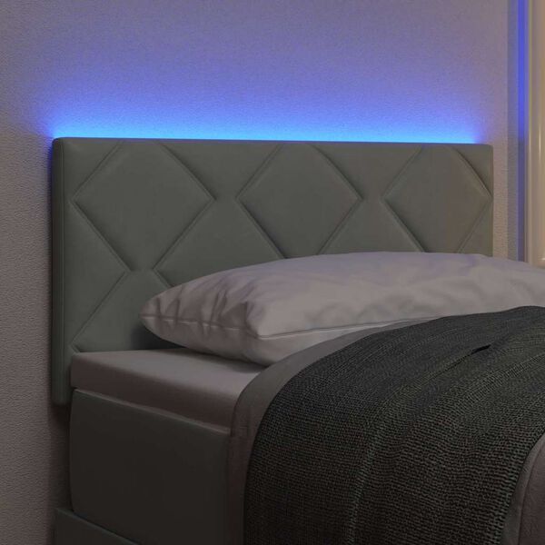 vidaXL LED Headboard with Headboard Light Grey 80 cm Faux Leather