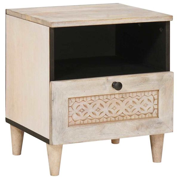 vidaXL Bedside Cabinet 2 pcs Beige 40 x 33 x 46 cm Solid Acacia wood