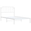vidaXL Metal Bed Frame without Mattress with Headboard White 107x203cm