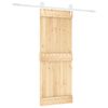 vidaXL Sliding Door Natural and White 80 x 210 cm Solid Pine Wood