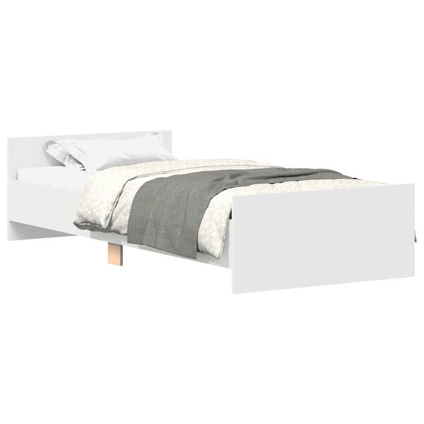 vidaXL Bed Frame without Mattress White 100x200 cm Engineered Wood